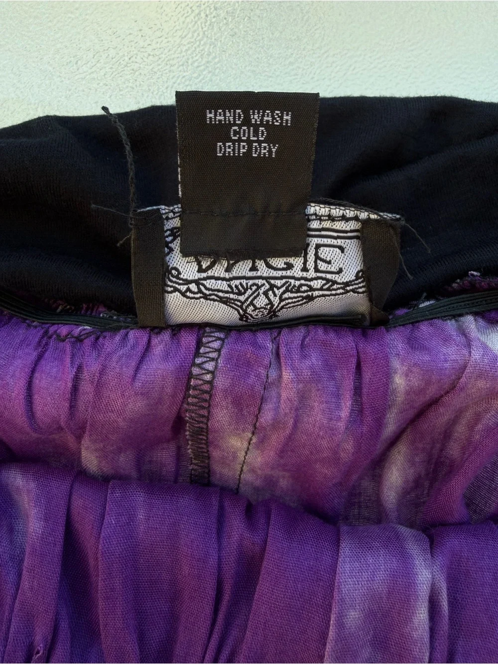 Angie Purple and Turquoise Tie Dye Bohemian Tiered Maxi Skirt ~ Women’s Small
